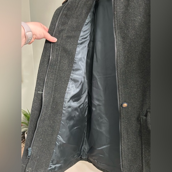 Vintage Talbots beautiful wool shearling coat green unique zip up - Picture 8 of 8